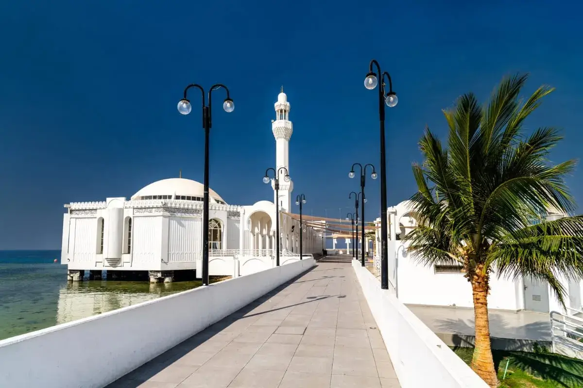 Elite chauffeur service along the Jeddah waterfront and city skyline